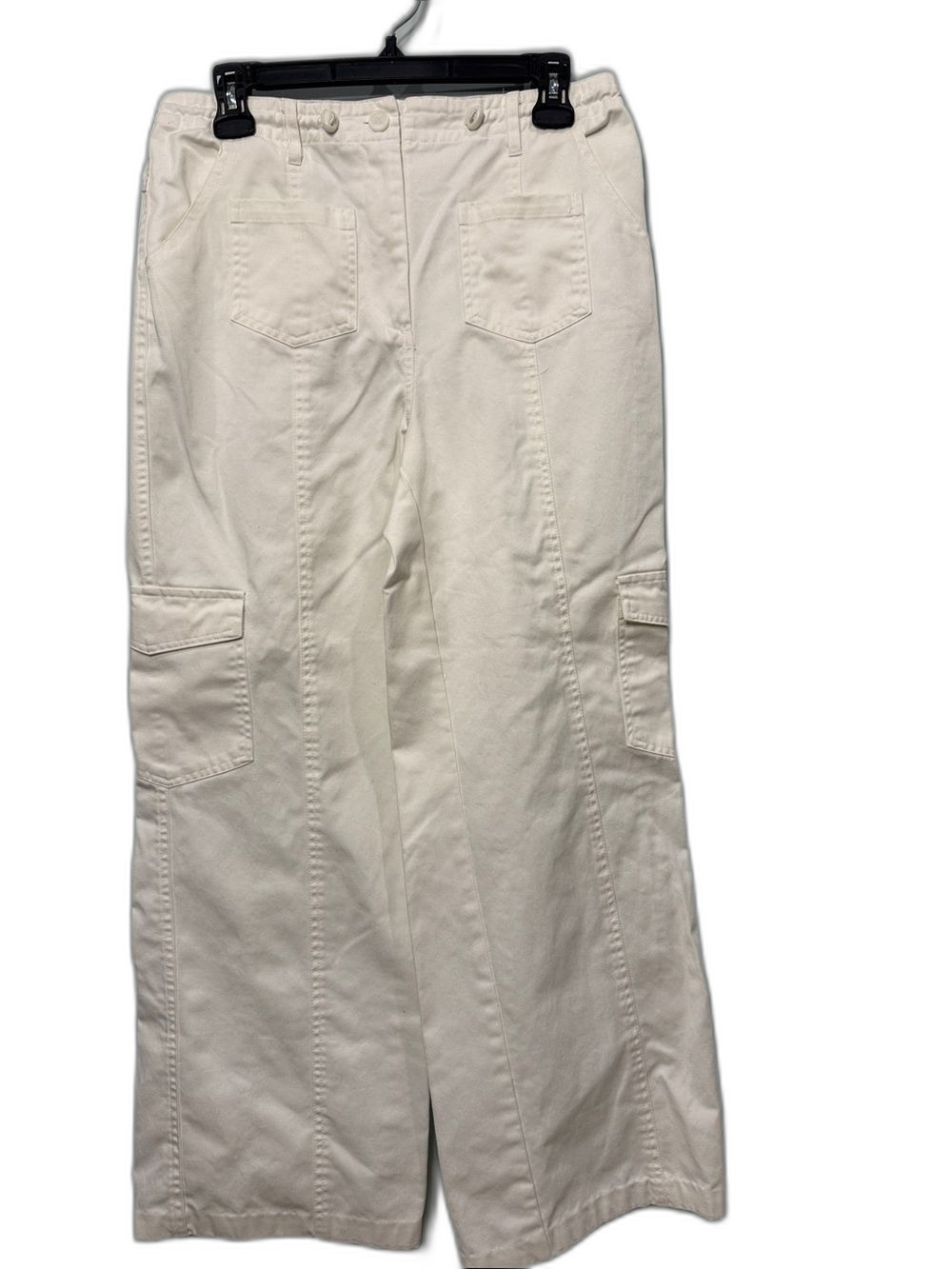Happily Grey White Wide-Leg Cargo Pants Size M